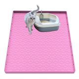 Tapete De Areia Para Gatos Jacooxi Silicone Impermeável 31x22cm Rosa