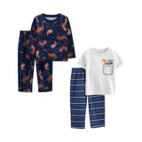Pijamas Simple Joys By Carter&#39;s Boys, 4 Peças, Azul/cinza, 8 Anos