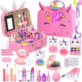 Kit De Maquiagem Massiuve Kids For Girl Lavável Com Estojo De Cosméticos