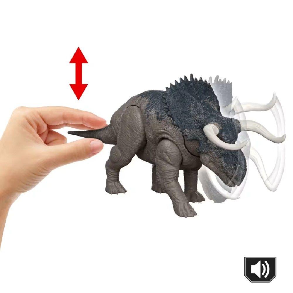 Jurassic World Rebirth Rugido Selvagem Nasutoceratops - Mattel