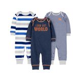 Macacões Simple Joys By Carter&#39;s Baby, Pacote Com 3, 0 A 3 Meses, Cinza