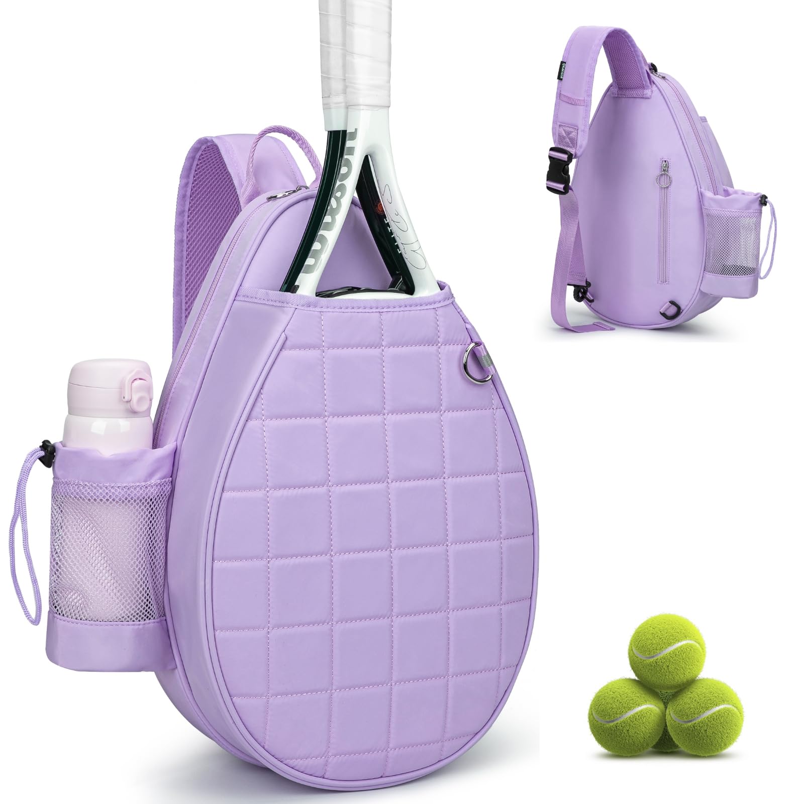 Bolsa De Tênis Kavigor Contém 2 Raquetes Impermeáveis Para Mulheres Roxas