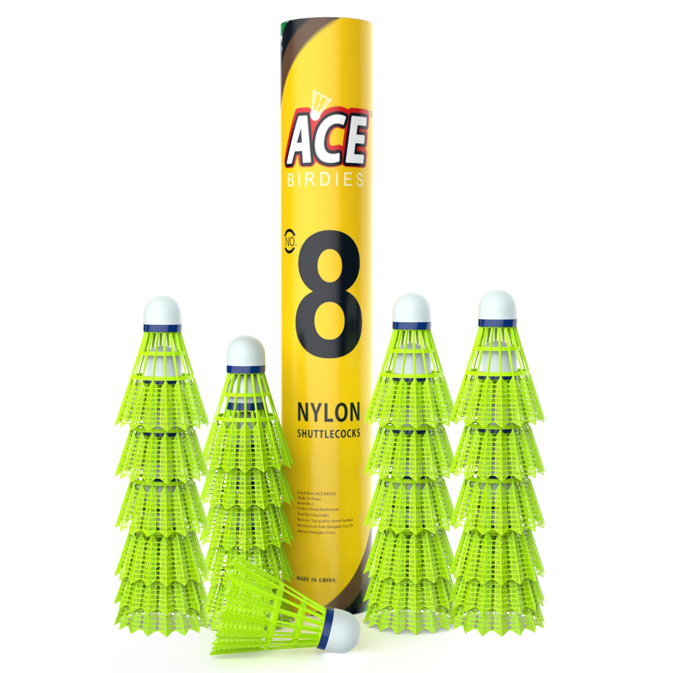 Petecas De Badminton Ace Birdies, Pacote Com 24 Penas De Nylon