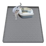 Tapete De Areia Para Gatos Jacooxi Silicone Impermeável 70x55cm Cinza