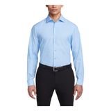 Camisa Social Unlisted Slim Fit Solid Para Homens Azul Claro