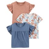 Camisetas Simple Joys By Carter&#39;s Girls 12 Months (pacote Com 3)