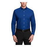Camisa Van Heusen Vestido Masculino De Ajuste Regular Oxford Solid Blue