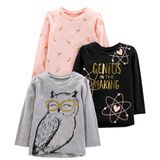 Camiseta Simple Joys By Carter&#39;s Girls, Pacote Com 3 Unidades, Manga Comprida, 3t