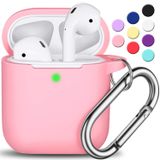 Capa Para Airpods, Silicone Macio R-fun, Com Chaveiro Rosa