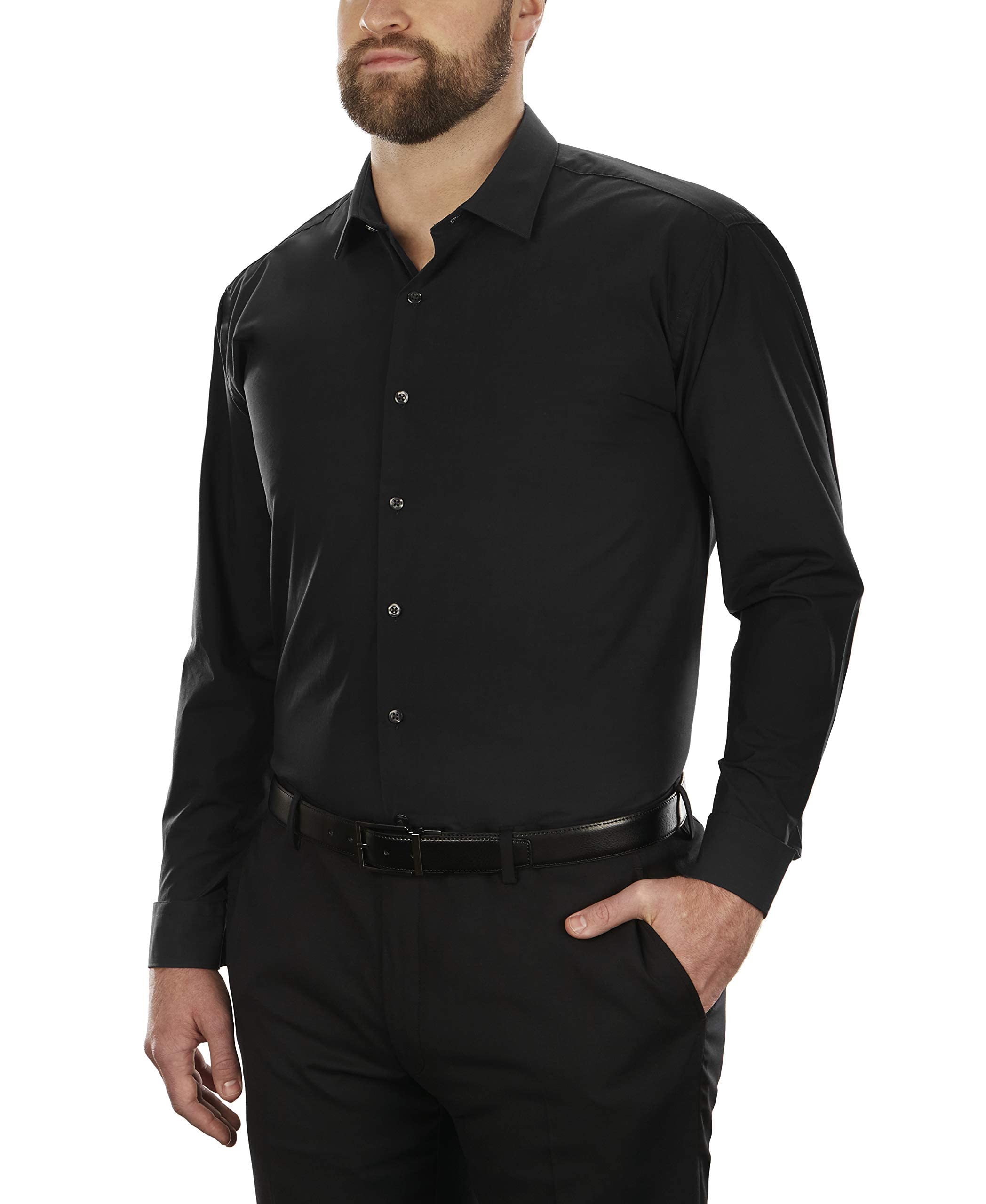 Camisa Social Kenneth Cole Unlisted Big And Tall Para Homens Preta