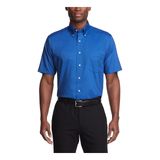 Camisa Van Heusen, Vestido Masculino De Manga Curta, Ajuste Regular, Oxford