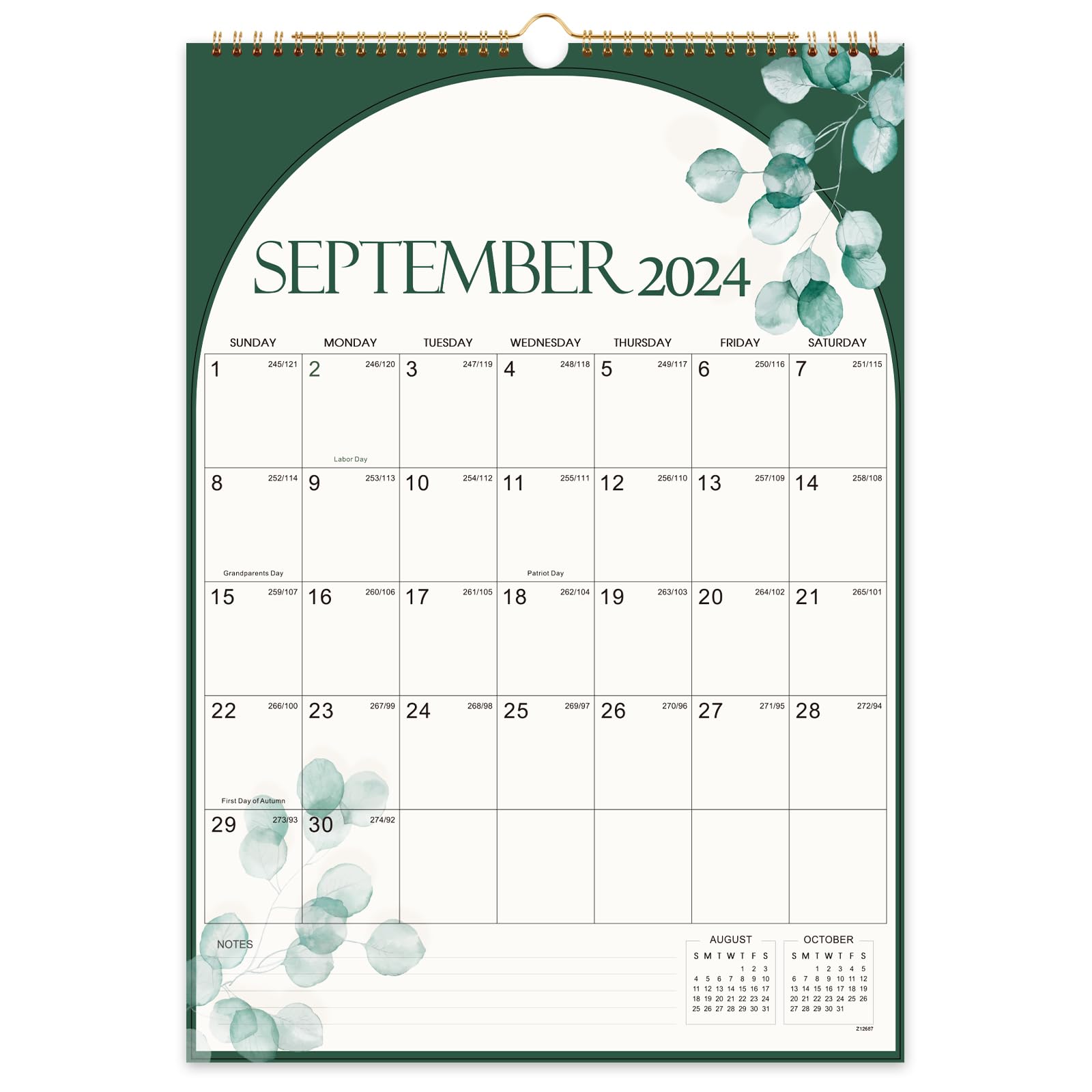 Calendário De Parede Tersus 2024-2025 17x12cm 16 Meses Com Fio Duplo