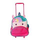 Mochila Infantil Unicórnio Com Rodinhas E Alça Retrátil Roxa
