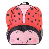 Mochila Infantil Joaninha Com Alças Bolsos Laterais Detalhes