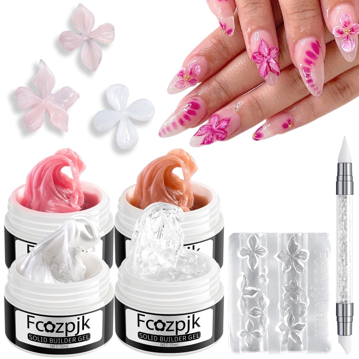 Kit De Gel Solid Builder Fcozpjk Para Unhas Com Molde De Silicone
