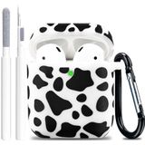 Capa Airpods Yomplow De Silicone Macio Com Estampa De Vaca Com Chaveiro