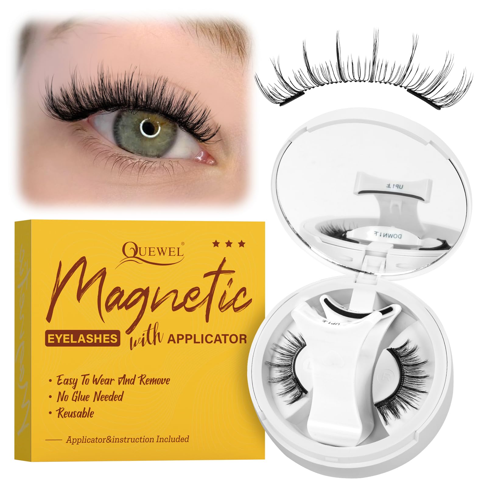 Cílios Magnéticos Quewel Magnetics Nzh-c Com Aplicador