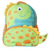 Mochila Dinossauro Infantil 3d Pre Escola Passeio Parque Maternidade Espaçosa Resistente Divertida Verde