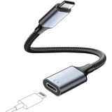 Cabo Adaptador De Áudio Usb C Para Lightning Leclooc Para Iphone
