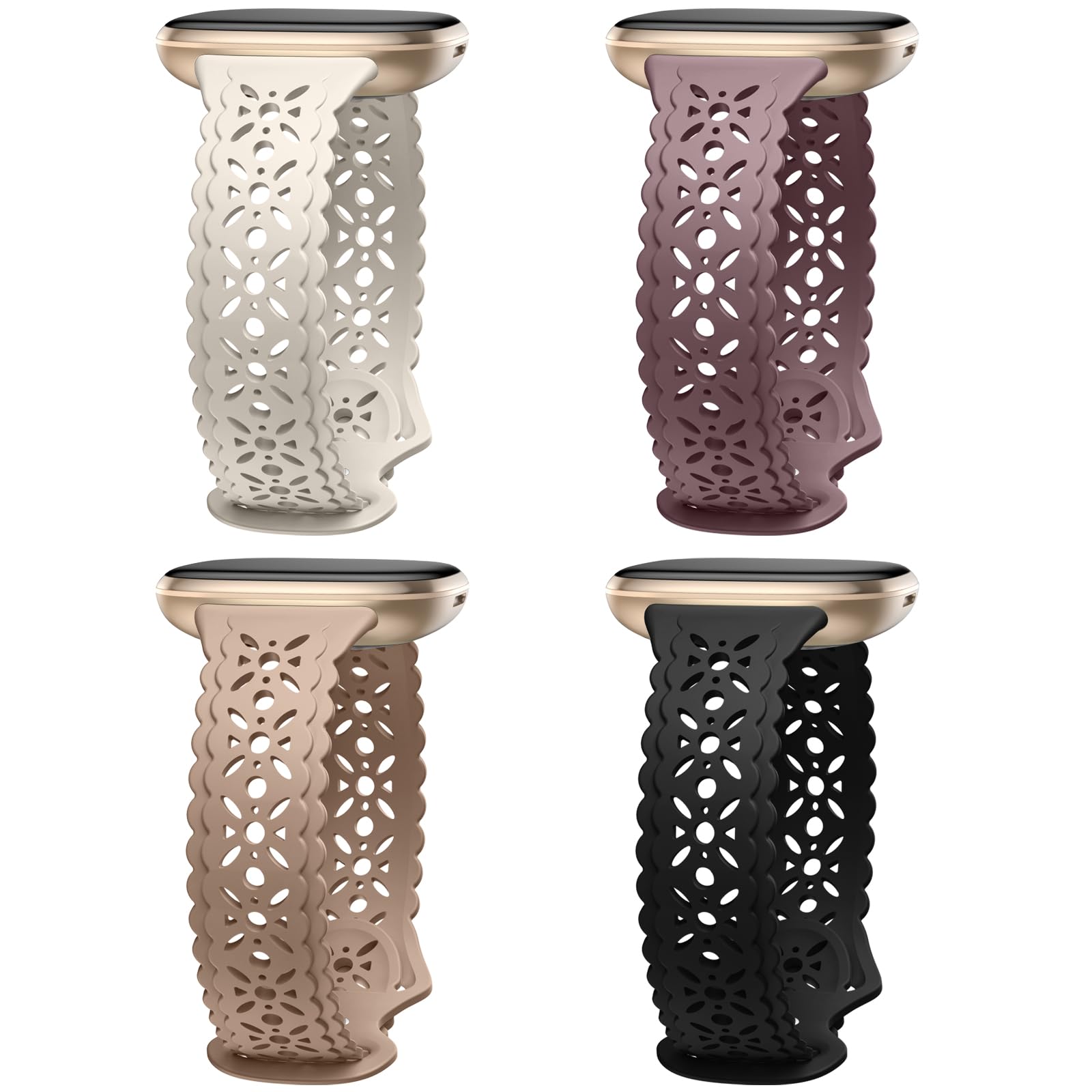 Pulseira De Silicone Dirrelo Lace Para Mulheres Fitbit Versa 3/4