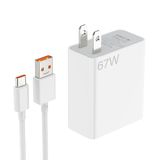 Carregador De Parede Xiaomi 67w Mi Turbo Fast + 3,3 Pés 6a Tipo C
