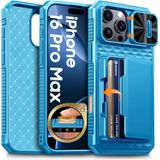 Capa De Telefone Bsnrm Para Iphone 16 Pro Max Com Suporte De Cartão Azul