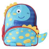 Mochila Escolar Infantil Com Alças Reforçadas Para Menino Estudar Dinossauro Azul