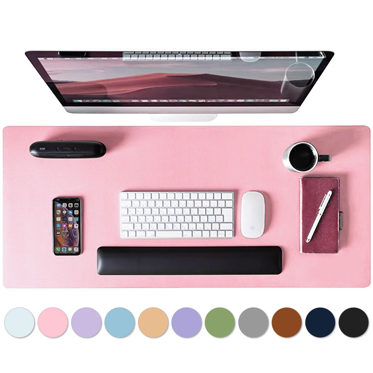 Protetor De Mesa Roslim Leather Pink 35x60cm