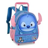 Mochila Infantil Com Rodinhas Stitch Tsum - Praticidade E Diversão