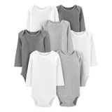 Macacão Simple Joys By Carter&#39;s Baby De Manga Comprida, Pacote Com 7 Unidades, Preemie
