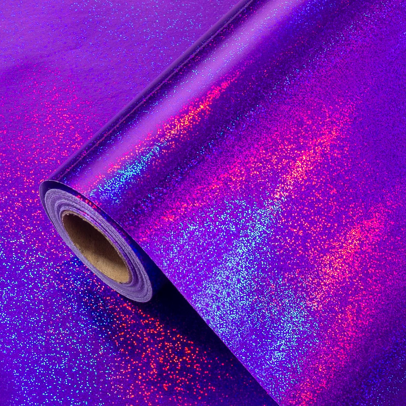 Rolo De Papel De Embrulho Burymento Purple Metallic Holographic