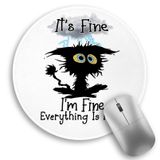 Mouse Pad Lebrocoli Black Cat, Base Redonda De Borracha Antiderrapante