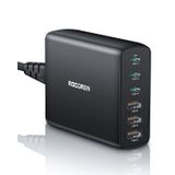 Carregador Usb C Rocoren 100w 6 Portas Pd3.0 Qc4.0 Pps De Carregamento