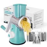 Ralador Rotativo De Queijo X Home Para Cozinha Com 3 Lâminas Azul