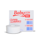 Papel Higiênico Rolão 100%celulose Folha Dupla Baby 8 Rolos De 250 Metros