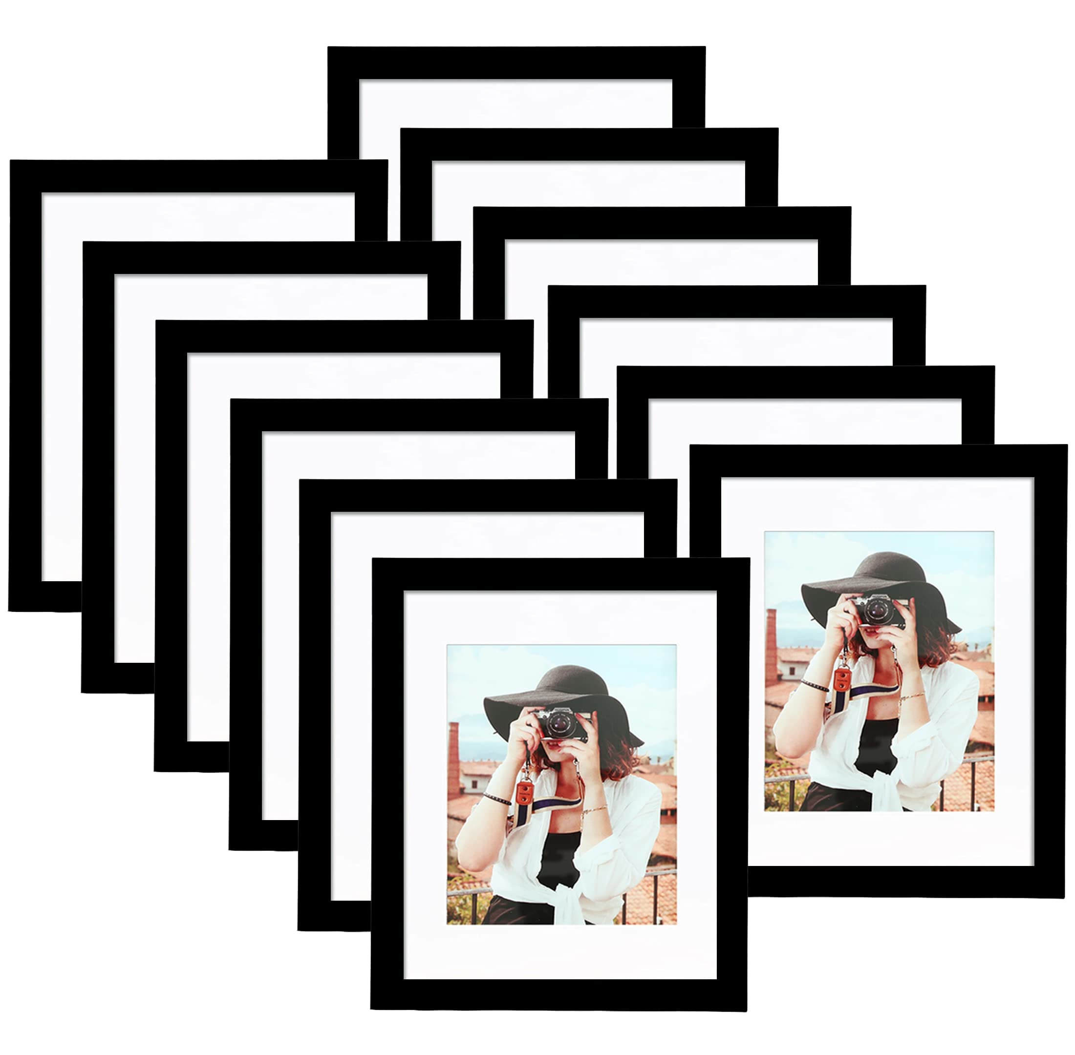 Conjunto Picture Frame Picrit De 12 Pretos 8x10 Para Parede Ou Mesa