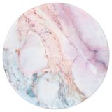 Mouse Pad Itnrsiiet Mármore Redondo Rosa Lavável 20x20cm