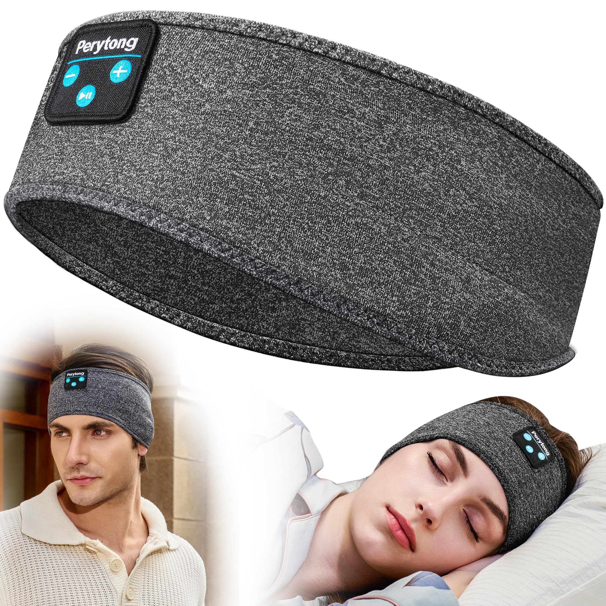 Fones De Ouvido Para Dormir Com Faixa De Cabeça Bluetooth Perytong Darkgray
