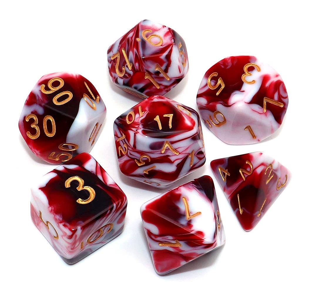 Conjunto De Dados Creebuy Red Mix White Para Dungeon And Dragons D&amp;d