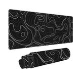 Mouse Pad Para Jogos Beyimen Topographic Contour Black Xl