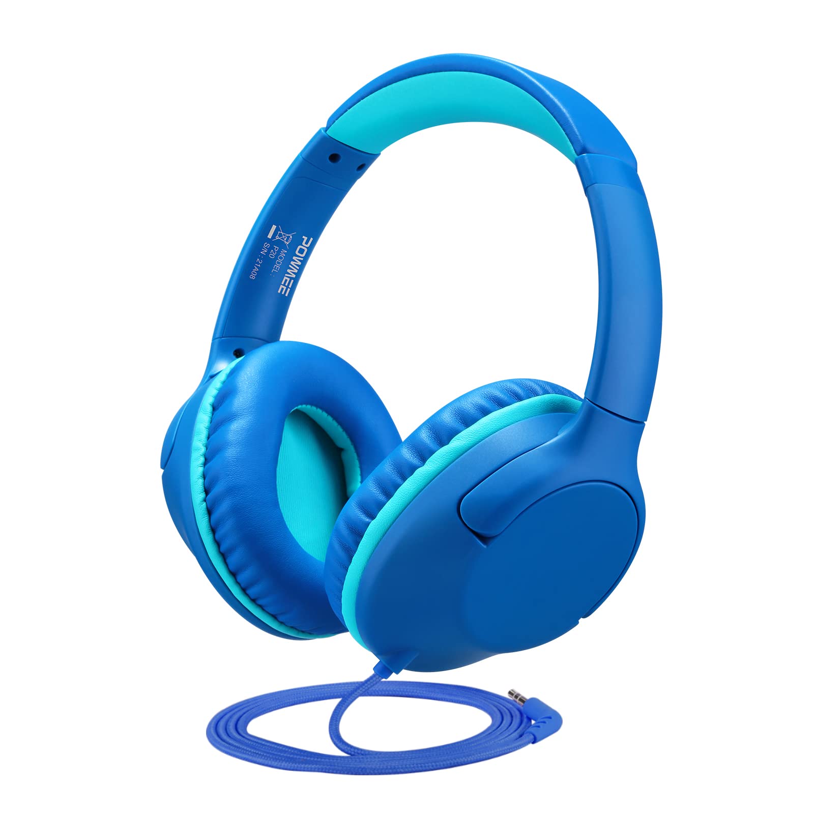 Fones De Ouvido Powmee P20 Kids Over-ear 94db, Volume Limitado, Azul