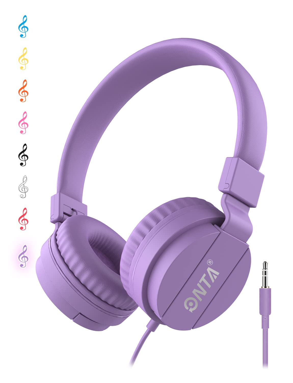 Fones De Ouvido Onta Kids Para Meninos E Meninas Com Fio Roxo
