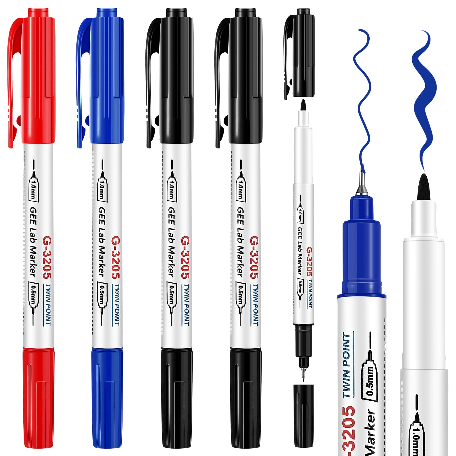 Marker Janlaugh Alcohol Resistant Laboratory Black (pacote Com 5)