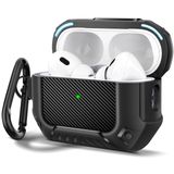 Capa Airpods Pro Mobosi De Fibra De Carbono Com Chaveiro Preta