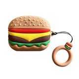 Capa Para Airpods Pro, Capa De Hambúrguer De Silicone Macio Com Alça Marrom