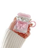 A Capa Airpods Possui Tpu Macio Transparente À Prova De Choque Para Meninas, Rosa