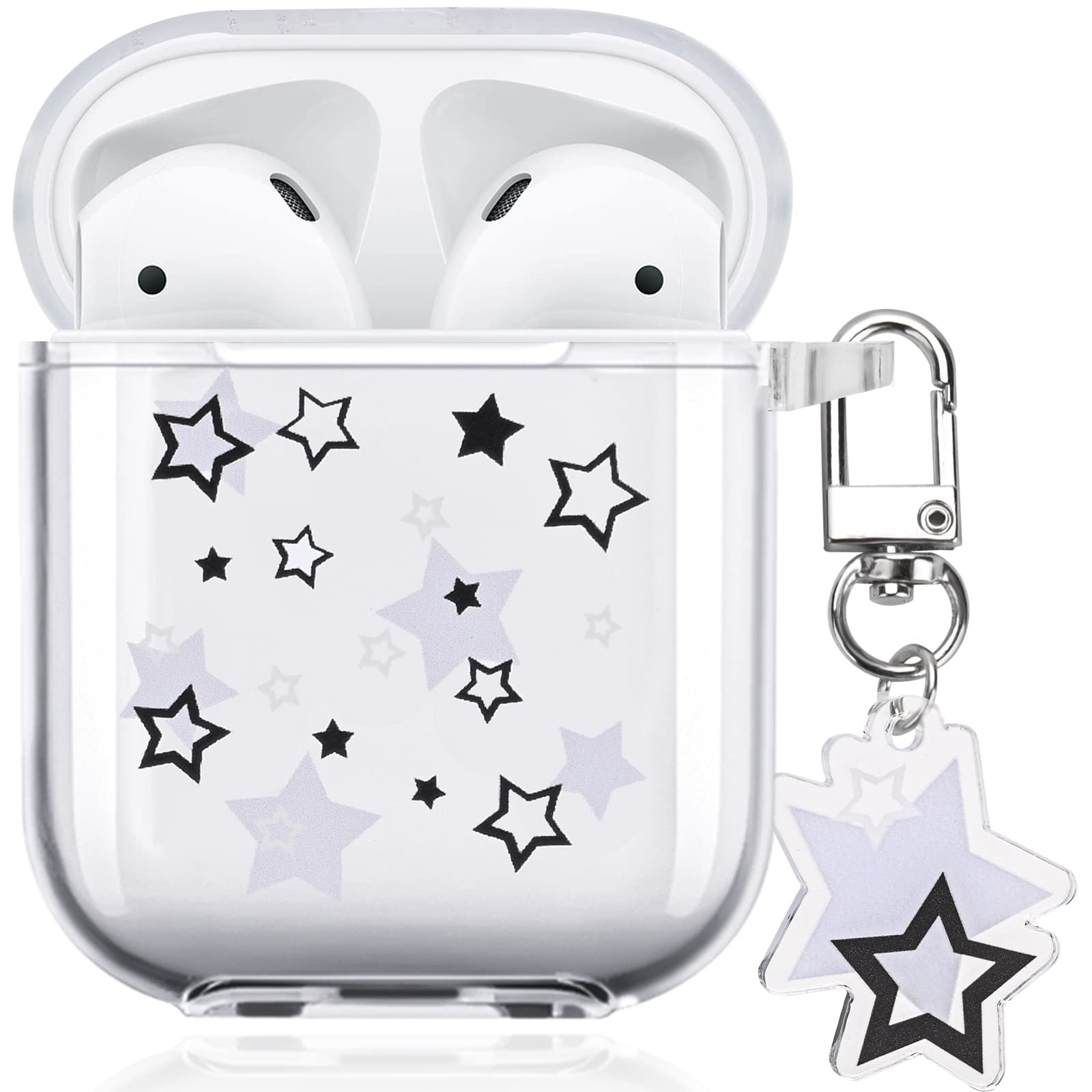 Capa Para Airpods Pajony Cute Charms Star Pattern Com Chaveiro