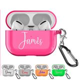 Capa Airpods Pro Hgs Custom Name Tpu À Prova De Choque Com Chaveiro