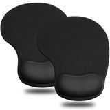 Mouse Pad Jikiou, Gel Ergonômico, Suporte De Descanso De Pulso, Pacote Com 2 Unidades, Preto