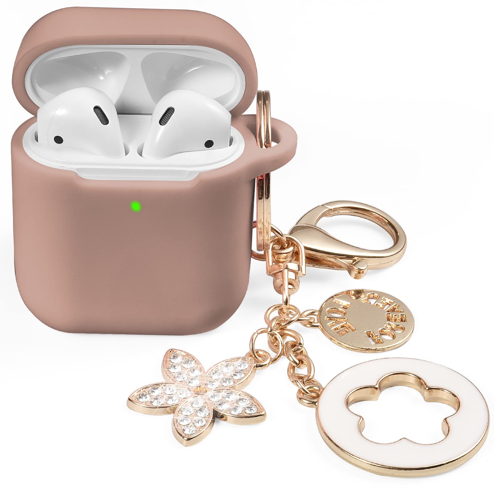 Capa Para Airpods De 1ª E 2ª Geração Com Chaveiro Bling Para Mulheres